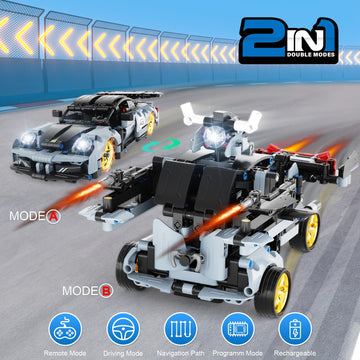 28C Stem Remote Control Car Building Kit Toys For Kids Age 8-12 With 2In1 Stem Robots Building Set Remote & App Controlled Car/R