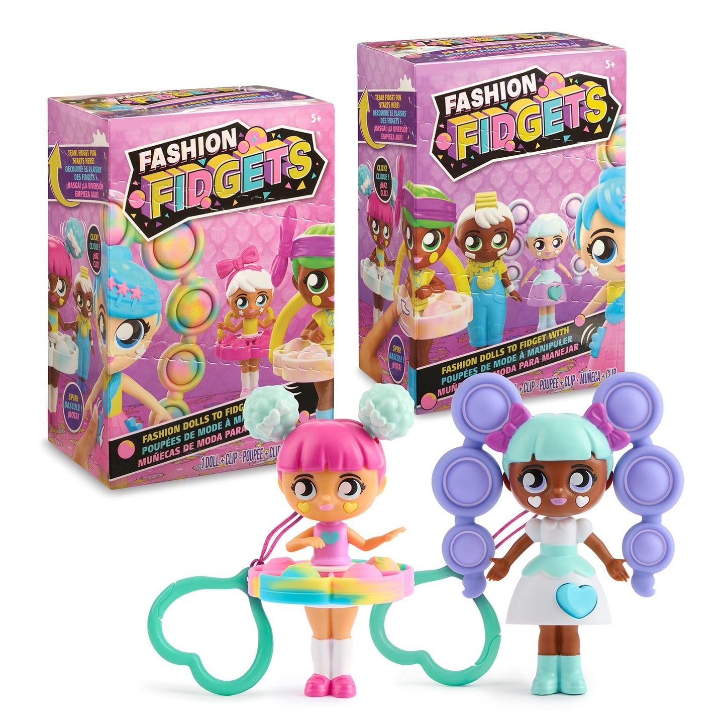 Fashion Fidgets Sensory Toy Dolls – Push Pop Fidget Toy Pack Of 2 – Anxiety And Stress Relief For Kids