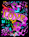 Stuff2Color Love Banner - Beautiful Fuzzy Velvet Coloring Poster for Kids and Adults (Excellent Indoor Coloring Activity)
