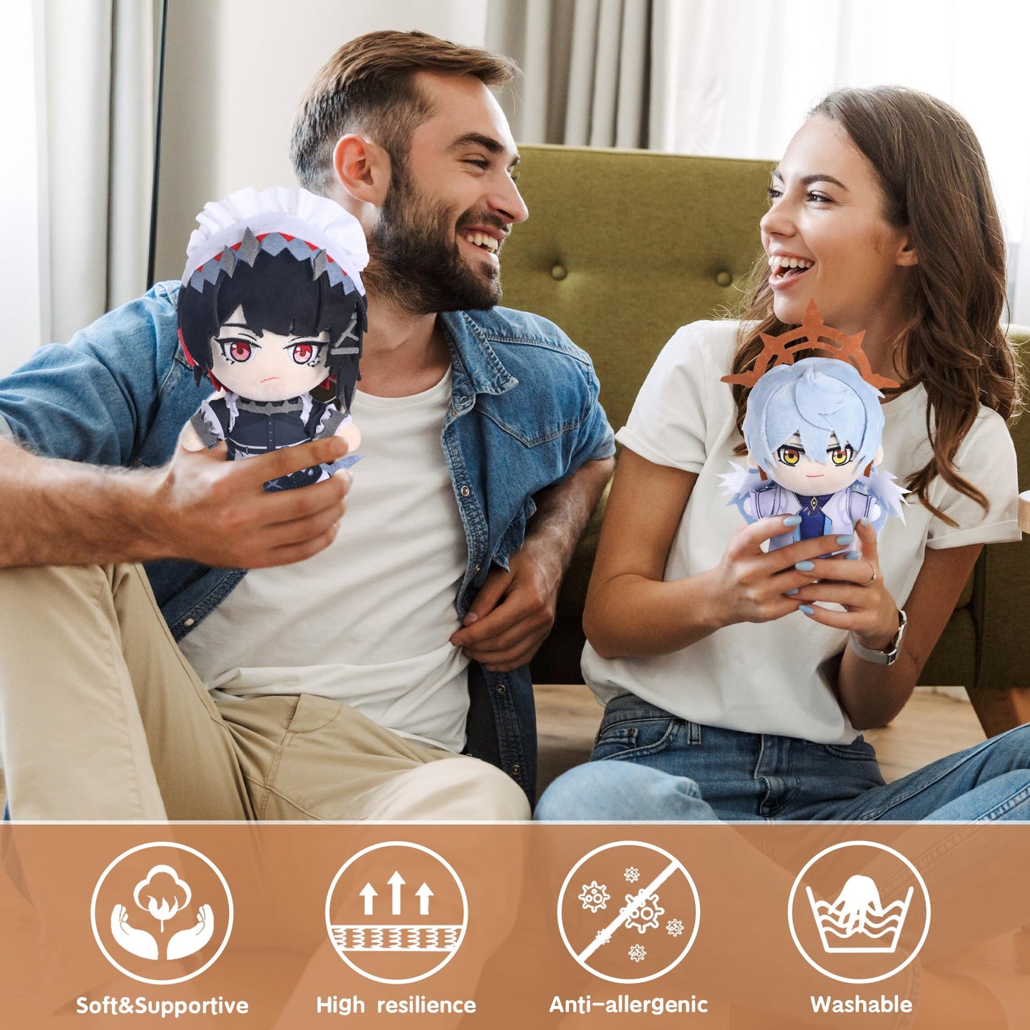 Honkai Star Rail & Zenless Zone Zero Plush Dolls - Soft Cotton Character Toys For Collecting And Decor (Aventurine)