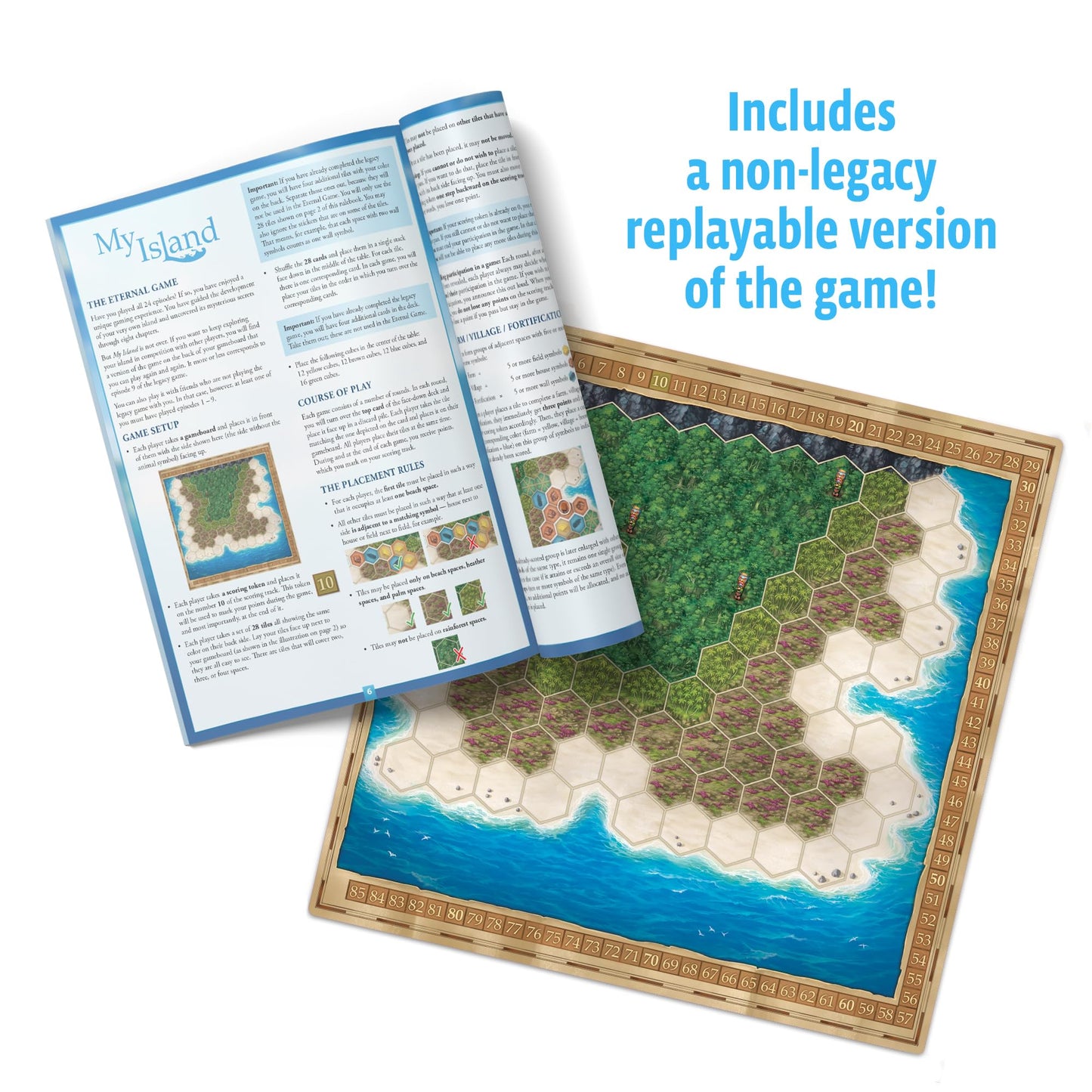 Thames & Kosmos My Island | Legacy Board Game | Kosmos Games | Multi-Player | 2-4 Players | Strategy Game