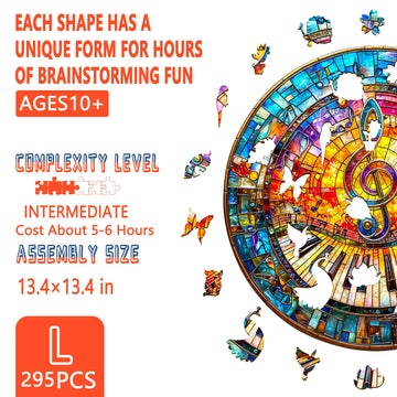 Wooden Puzzles for mature-themeds Wooden Jigsaw Puzzle for mature-themeds 295 Pieces Stained Glass Piano Wood Puzzles mature-themed Unique Shape Gifts for Women and Men Wall Art Canvas Puzzle(L -13.4 * 13.4in)