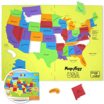 Imagimake Mapology United States Puzzle | Educational Toys For Kids 5-7 | Learn Usa States Along With Their Fun Facts | Puzzles For Kids Ages 4-8 | 6 Year Old Boy Gifts & Girl Gifts