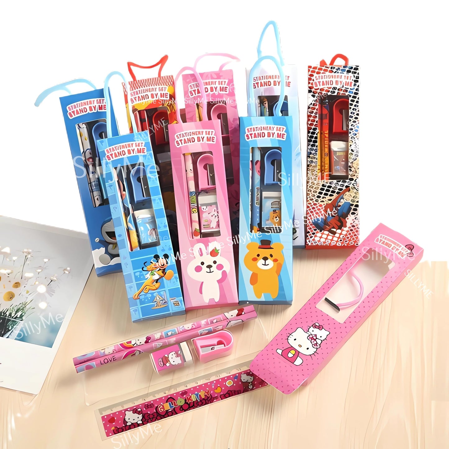 6Pcs Stationery Set For Return Gifts Birthday Party For Kids - Pencil , Scale , Eraser - Best Birthday Return Gifts For Kids In