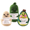 Dhoem Emotional Support Pickle And Funny Positive Potato Cute Avocado,3 Inch Mini Crochet Doll With Unique Positive Card For Che
