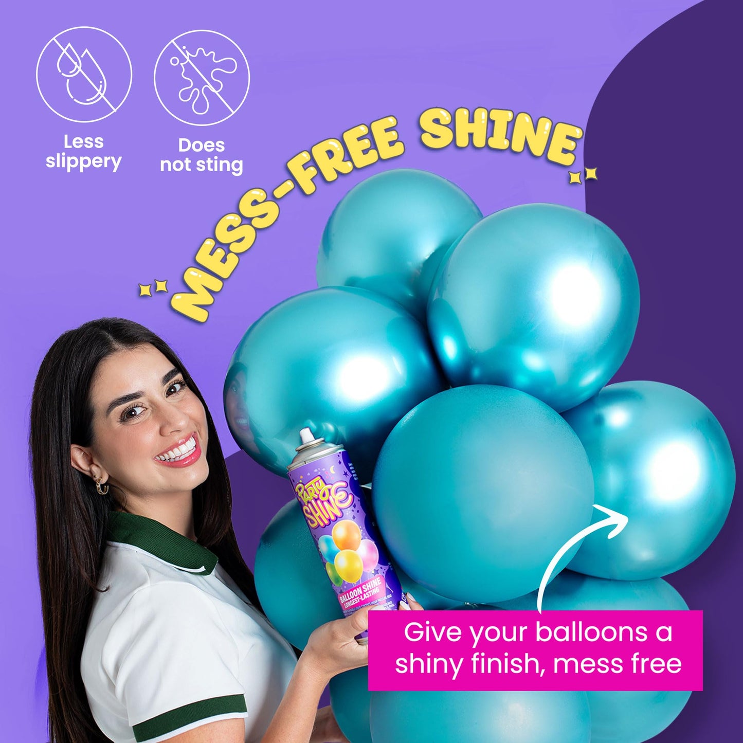 Party Shine Balloon Shine Spray, Silicone Spray For Latex Balloons, Balloon Spray Shine, Waterproof, Fragrance-Free And Less Sli