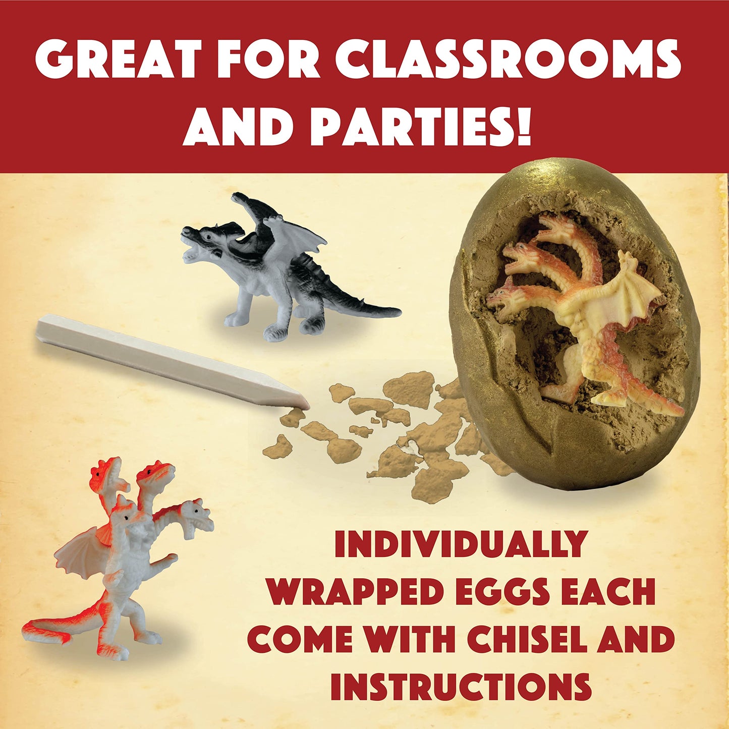 Mindware Dig It Up! Discoveries Dragon Eggs - Ages 4+ - Includes 12 Dragon Eggs