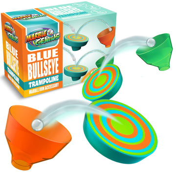 Marble Genius Stunts Trampoline Set: Includes 2 New Patented Trampolines And 2 Catch Buckets, Compatible With Other Marble Genius Products, Includes Online App, For Ages 5 And Above, Blue Bullseye