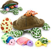 Aoriher 6-Piece Sea Turtle Stuffed Animal Set, 12" Plush Tortoise, Soft PP Cotton, Green, Model HS-Aoriher-43987