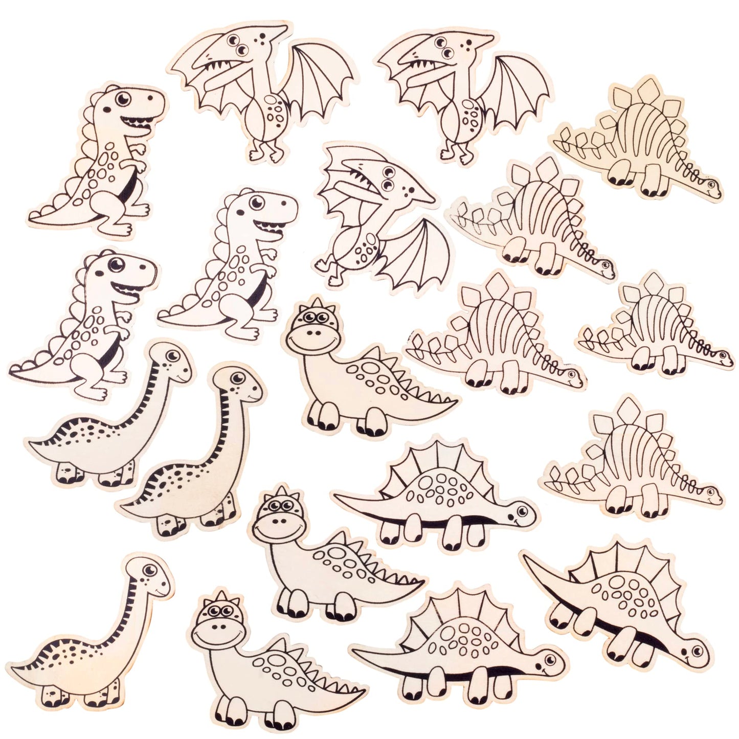 Set Of 24 Valentines Cards For Kids Classroom - Valentine'S Day Dinosaur Wood Painting Kits For Kids School - Each Valentines Gift Includes Complete Craft Kit & Card For Boys Girls Classroom Exchange