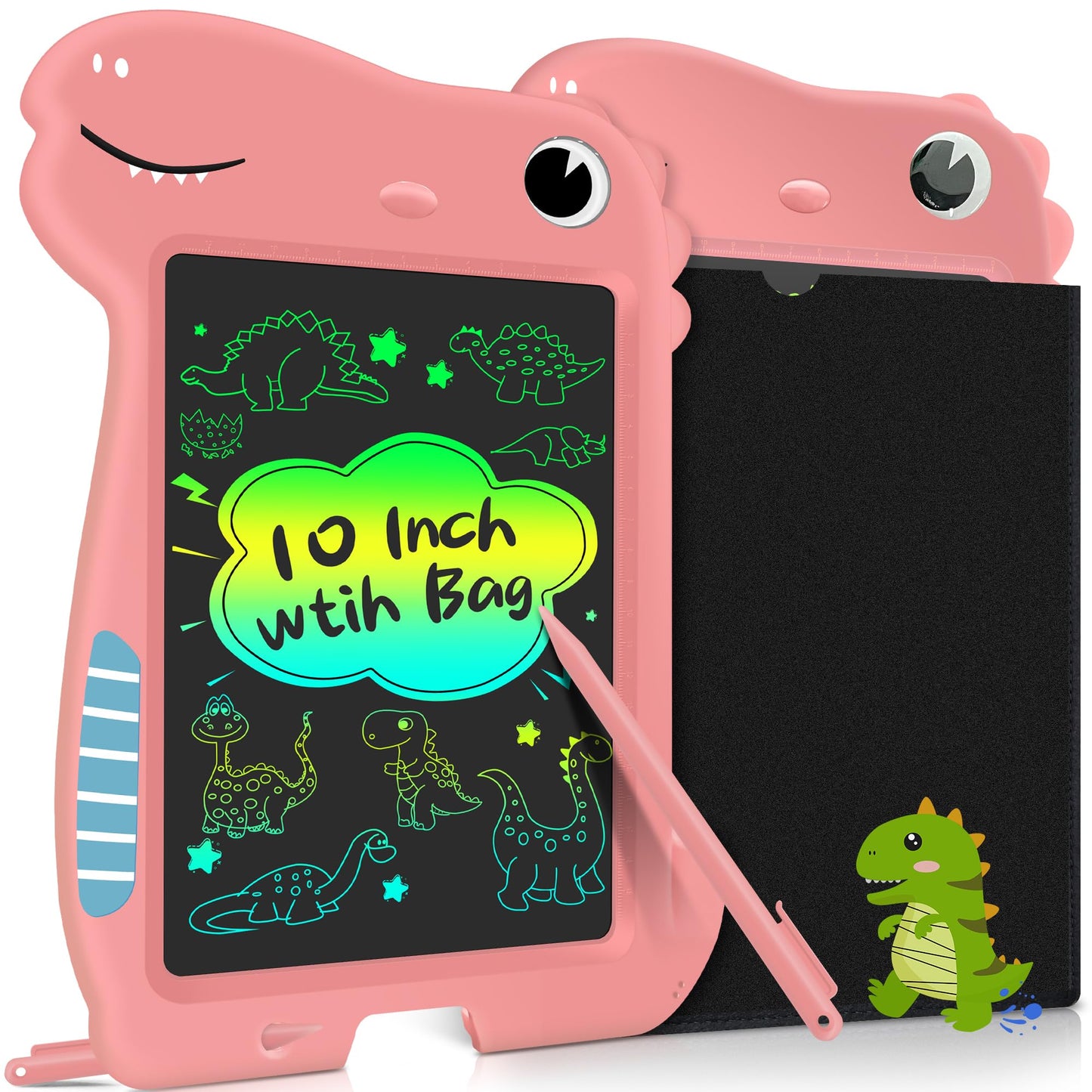 Lcd Writing Tablet 10Inch Toddler Toys, Doodle Board Gifts For Kids With Bag, Etch A Leyaoyao Dinosaur Girl Toy Sketch Pad Birth