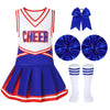 Woohand Kids Girls Cheerleading Costume Cheer Leader Uniform Outfit For Halloween Carnival Festival Sports Games