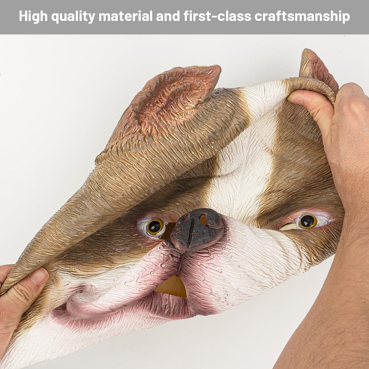 PartyHop Bully Dog Head Mask Pitbull Animal Latex Full Head Realistic Masks Fancy Dress for Halloween Costume Party