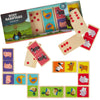 Imagination Generation Busy Barnyard Wooden Dominoes - Reversible! Classic And Matching Games (28Pcs)
