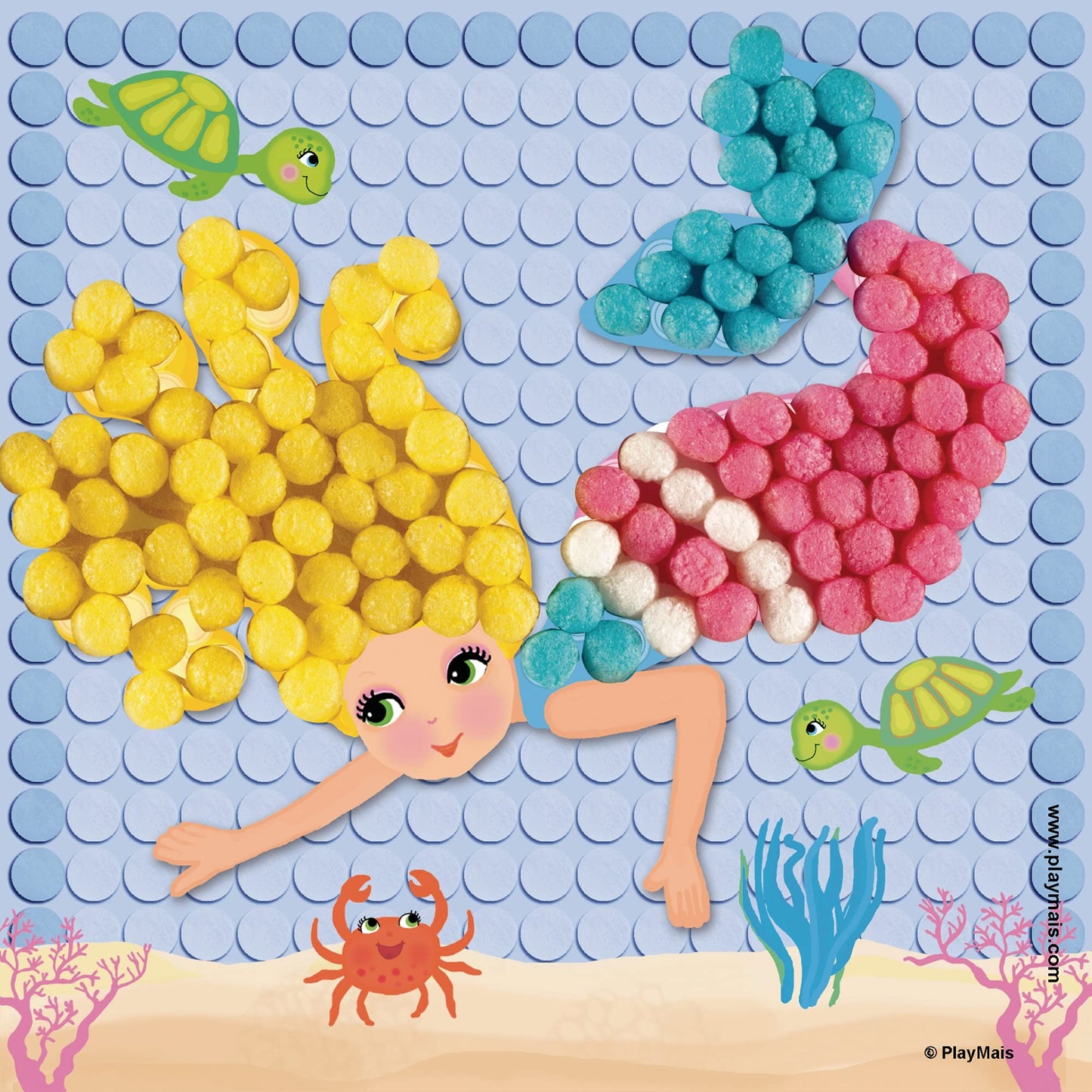 Playmais Mosaic Dream Mermaid Creative Craft Kit For Girls & Boys From 5 Years | 2300 6 Mosaic Templates With Lovely Mermaids | Stimulates Creativity & Motor Skills | Natural Toy