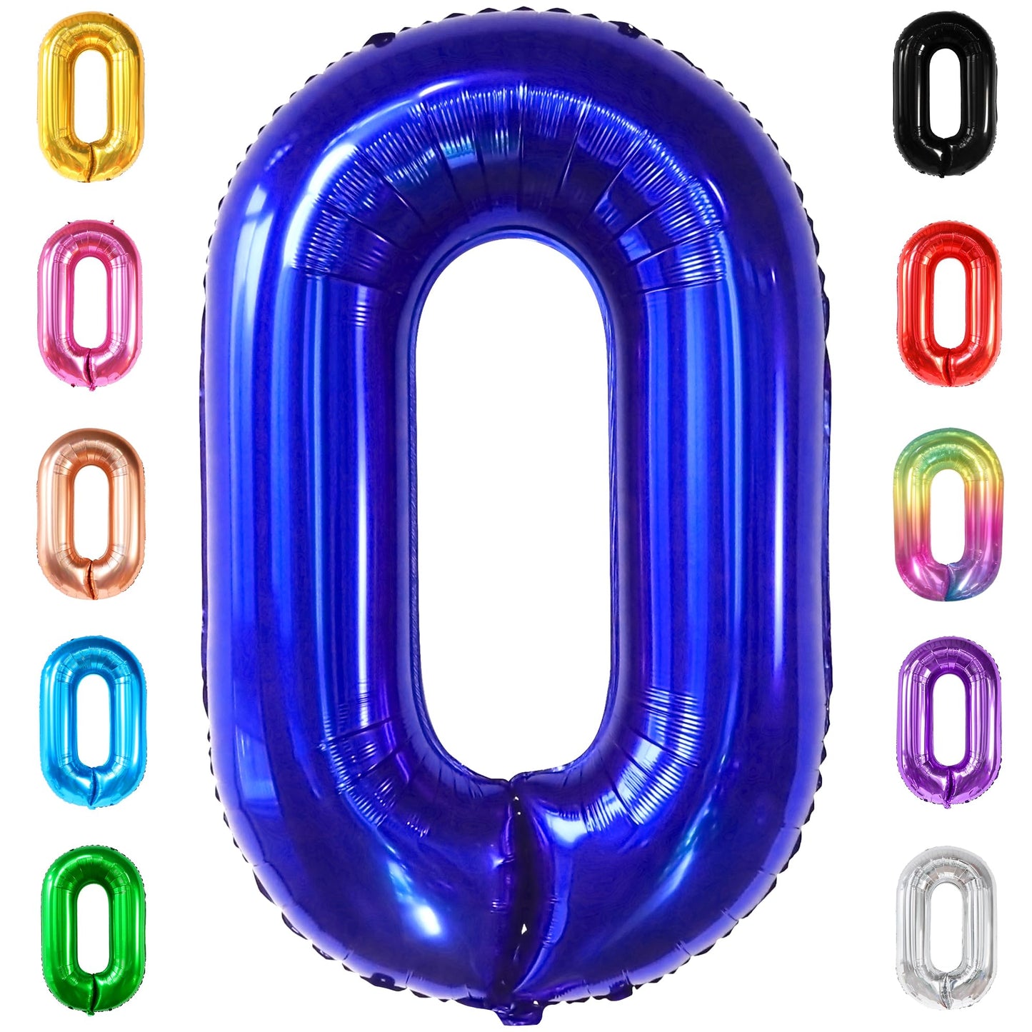 Giant, Navy Blue Number 0 Balloon - 40 Inch | Blue 0 Balloon, Navy Blue Balloons | 0 Navy Blue Number Balloon, Navy Blue Birthday Decorations | Mylar 0 Balloon, Make 10, 30, 50, 100 Balloon Numbers