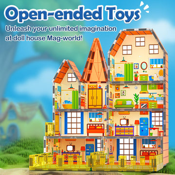 Magnetic Tiles-Doll House With Magnets For Kids Playhouse Tiles Edition Double Sided, Kids Toys Magnetic Blocks For Boys Girls Age 3-4 4-5 6-8, Stem Sensory Toys For Classroom Must Haves Building Toys