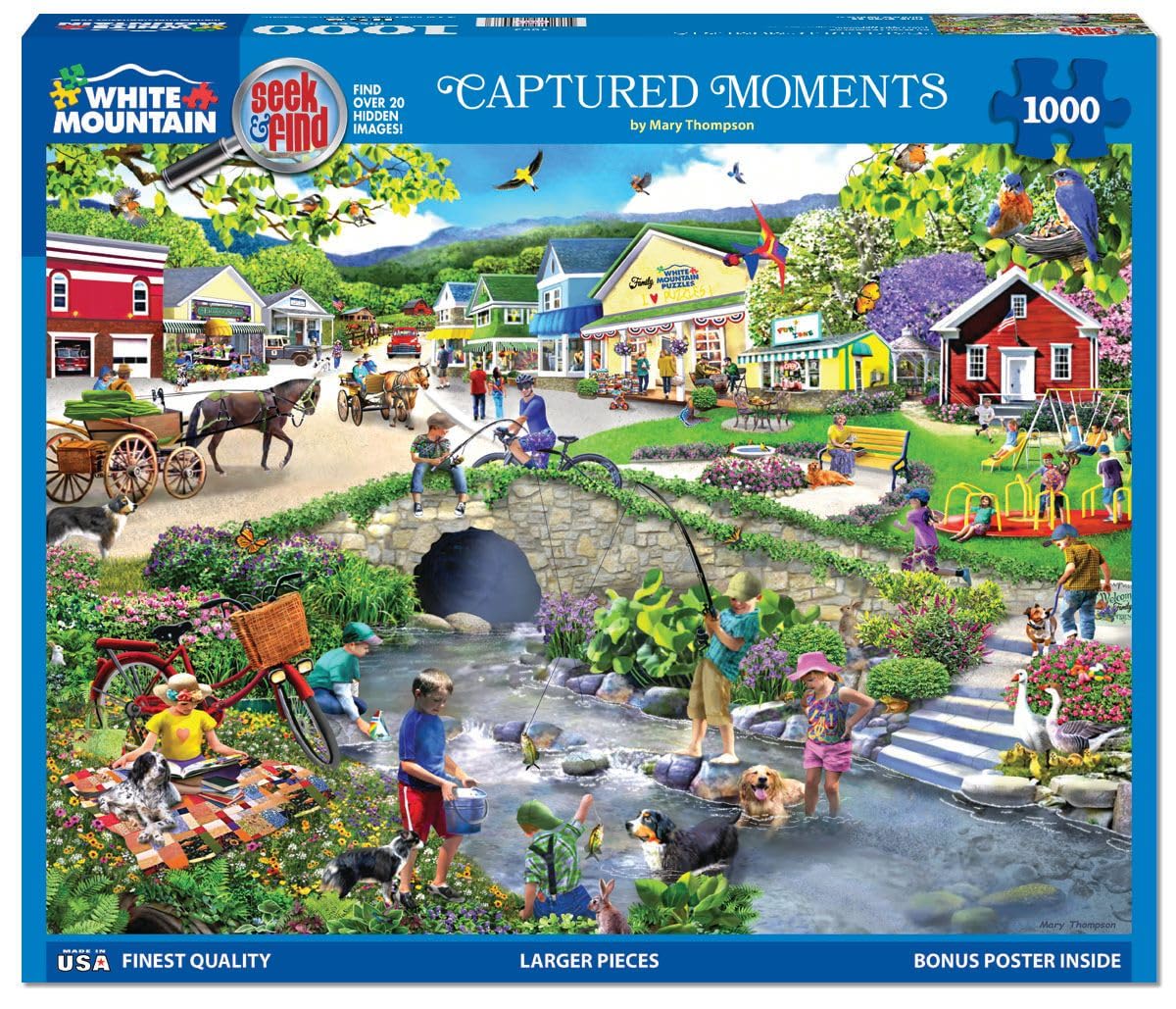 White Mountain Puzzles - Captured Moments Seek & Find - 1000 Piece Jigsaw Puzzle For Adults - Fun Family Activity - 24''X30''