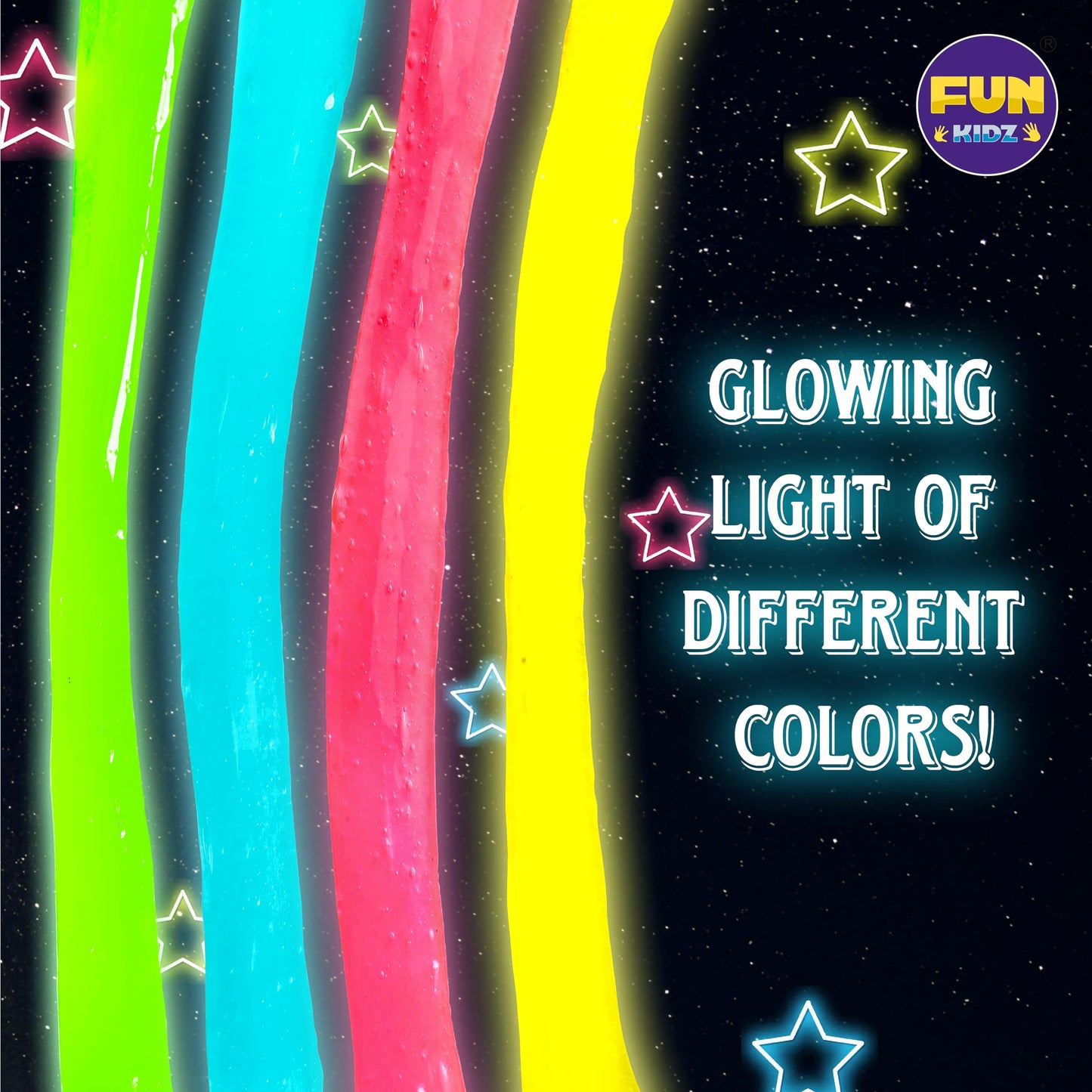 35.16 Fl Oz Glow In The Dark Slime For Kids 6+, Funkidz 1040 Ml Large Slime Pack Neon Colors Slime Kit Green Blue Pink Yellow Bi