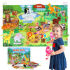 Taika Zoo Animals Felt Story Board Set, 43x28 inch Animals Flannel Board, 41Pcs Jungle Animals Toys, Thicker Felt Board, Prescho