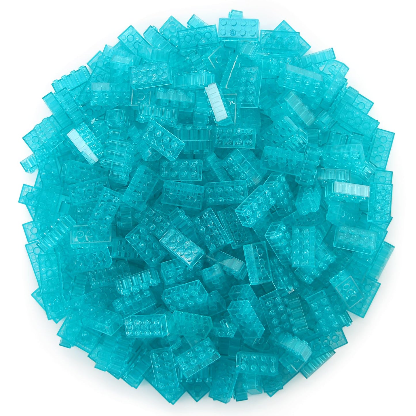Feleph 320 Pieces Transparent Light Blue 2X4 Bricks Parts Building Kit Creative Play Set Blocks Classic Toy Accessories Compatible With 3001 Major Brands (Trans Light Blue)