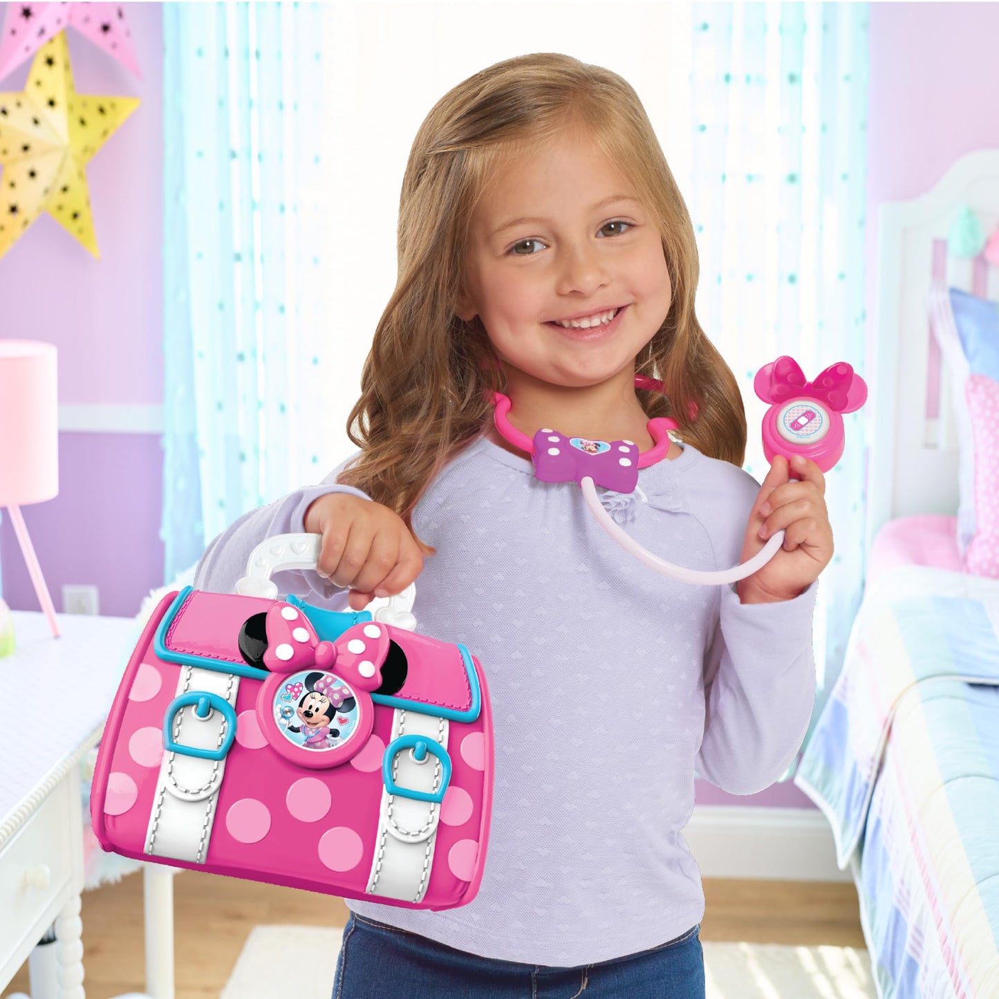 Minnie Mouse Bow-Care Doctor Bag Set, Kids Toys for Ages 3 Up by Just Play