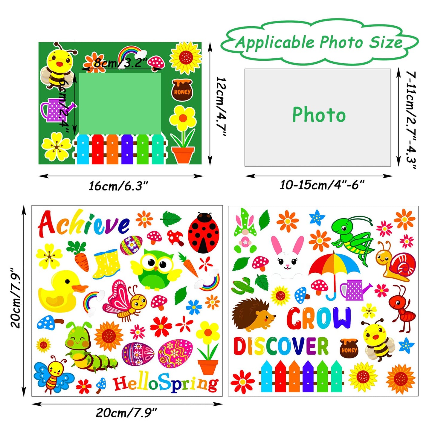 30 Packs Spring Craft Kits For Kids Springtime Diy Picture Frame Craft Flower Bee Butterfly Easter Art Craft Mothers Day Craft P