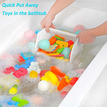 Ligereza Bath Toy Holder 3 Piece Set, Free Arrangement Bath Toy Organizer, Multi-Functional Bathtub Toy Holder, Quickly Fish Out Bath Toy, Bath Toy Holder For Easily Organise And Sort Toys