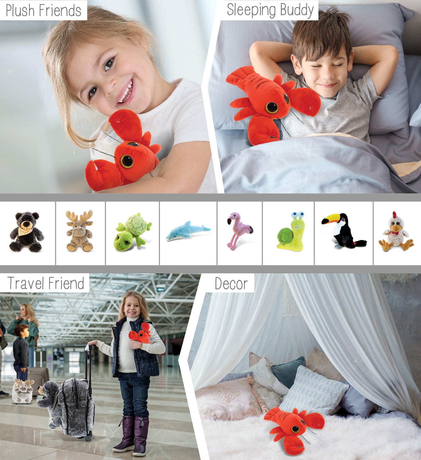 Dollibu Red Lobster Stuffed Animal - Super Soft Big Eyes Lobster Plush, Ocean Stuffed Animal Plush Toy For Boys And Girls, Perfect Red Stuffed Animal Lobster Gift For Kids, Teens, And Adults -6 Inches