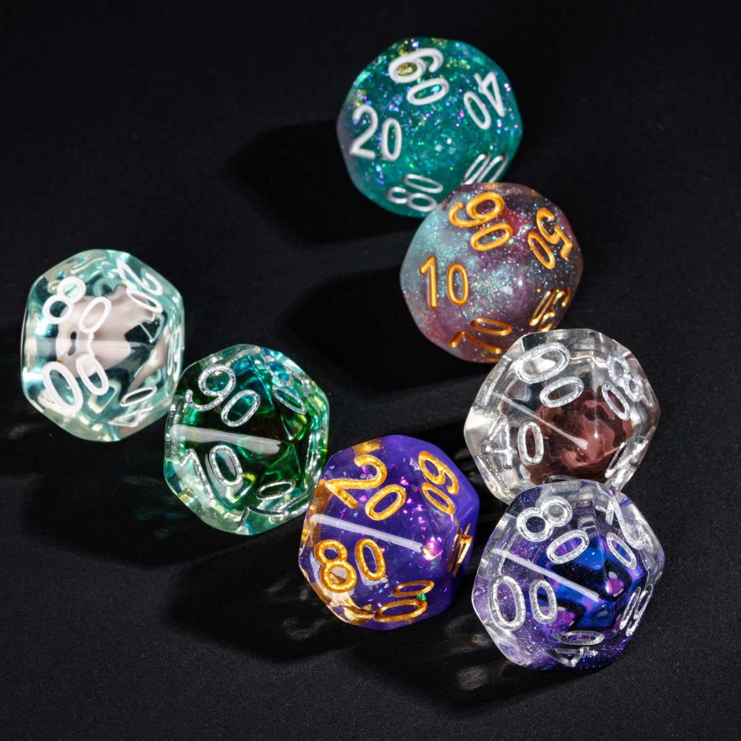 HDdais 10 Pack of D% Dice Random Color D00 Polyhedral Dice Set, 10 Sided D&D Dice for DND RPG MTG Table Games Dungeons and Drago