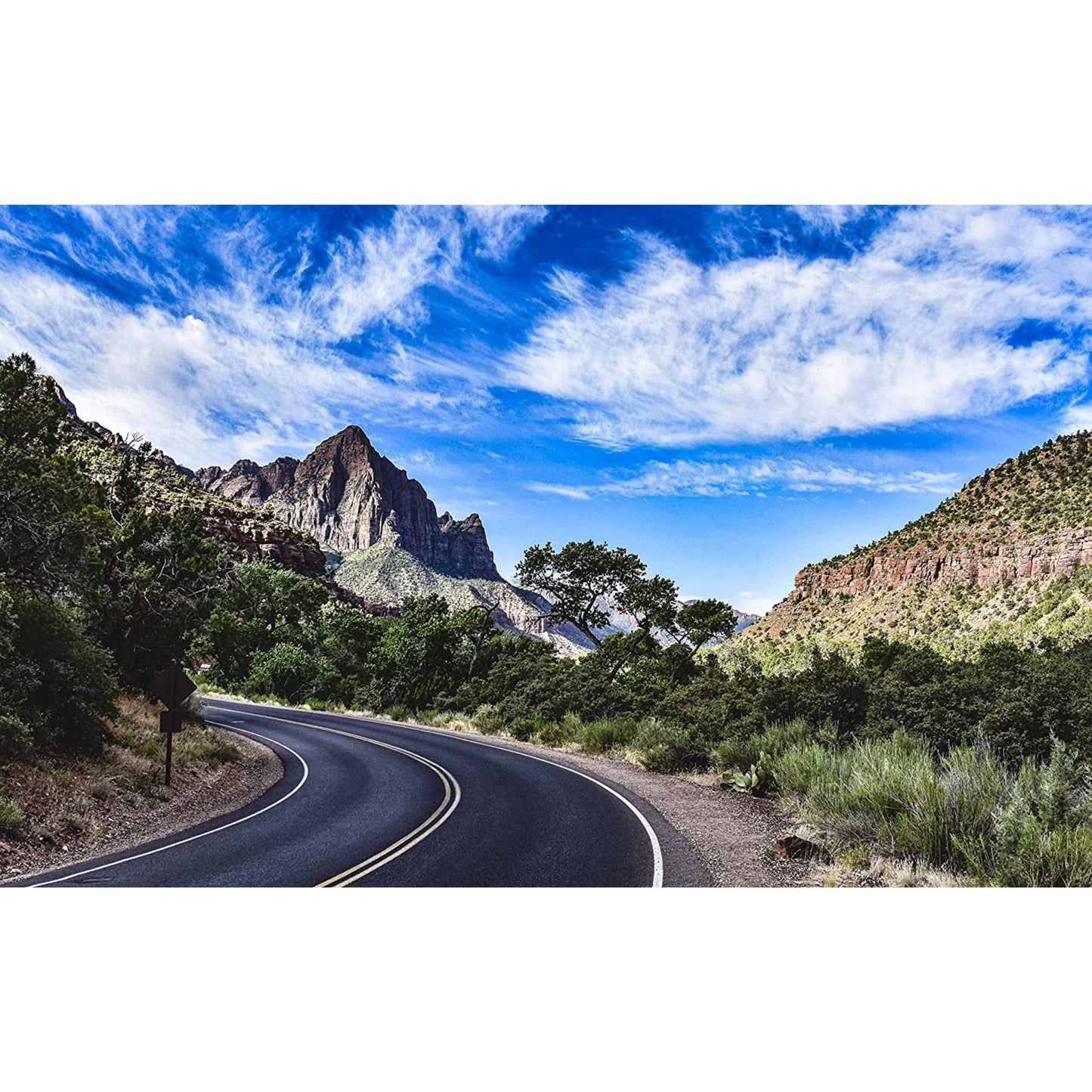 World Travelers Puzzles - 1000 Piece Nature Jigsaw Puzzle for Adults & Families - Scenic Photography of Road Approaching Zion N