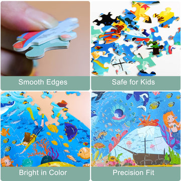 Puzzles For Kids Ages 4-8, 8-10, Dolphin Shaped Jigsaw Puzzles, Sea Animals Puzzles For Children Learning Educational Puzzles Toys For Boys And Girls, Travel Puzzles Toys For Kids
