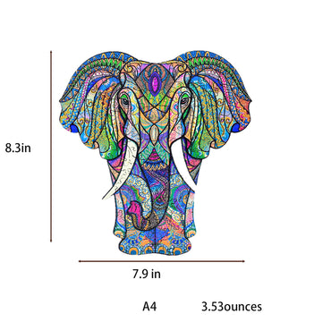 Wentufin - 150 Pieces Wooden Jigsaw Puzzles For Adults Large Size Wood Cut Puzzles Elephant Wooden Jigsaw Puzzles Gift For Chris