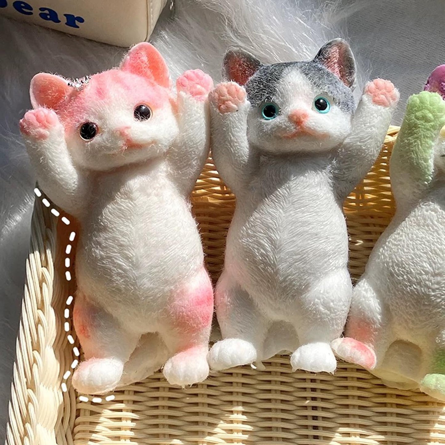 Big Taba Squishy Cat, Fluffy Sticky Soft Realistic Cat,Stress Relieving Cute Large Cat Toys for Family or Friend
