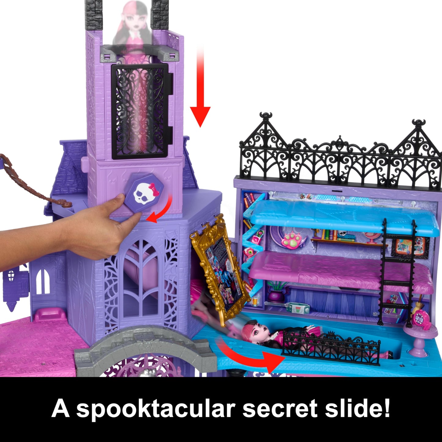 Monster High Doll House, Haunted High School Playset With 7 Play Areas & 35+ Storytelling Pieces Including Furniture & Accessories