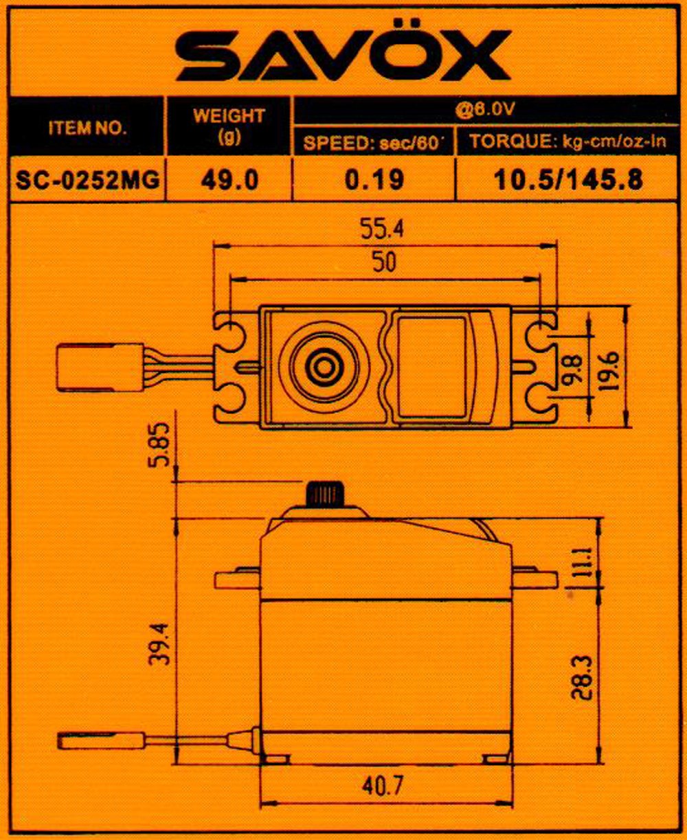 Savox SC-0252MG Metal Gear Standard Digital Servo Medium