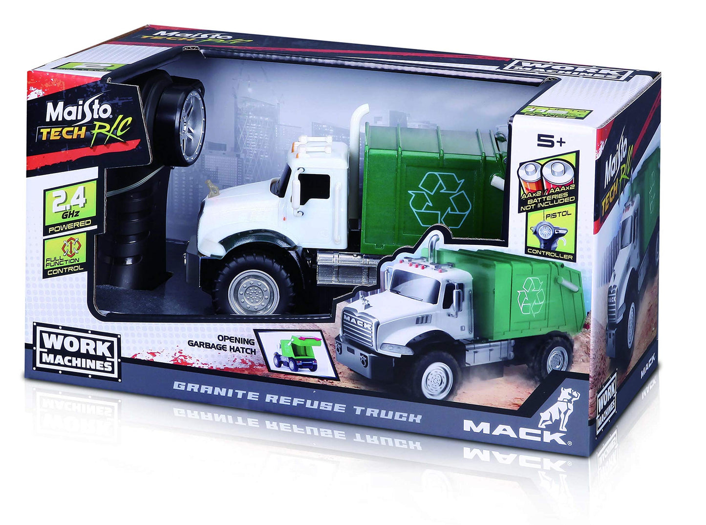 Maisto Tech Remote Control Work Machines Mack Refuse Truck