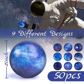 Lovestown Galaxy Stress Balls, 12Pcs Foam Stress Balls 2Inch Squeeze Balls For Stress Relief Outer Space Astronaut Party Class Reward
