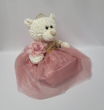 KINNEX COLLECTIONS SINCE 1997 20 Quince Anos Quinceanera Last Doll Teddy Bear with Dress (Centerpiece) ~ ARC16831-32 (Dusty Rose