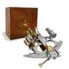 IOTC 6.5 Solid Brass Sextant Astrolabe with Hardwood Box - Nautical Decor, Gold Finish, Premium Quality