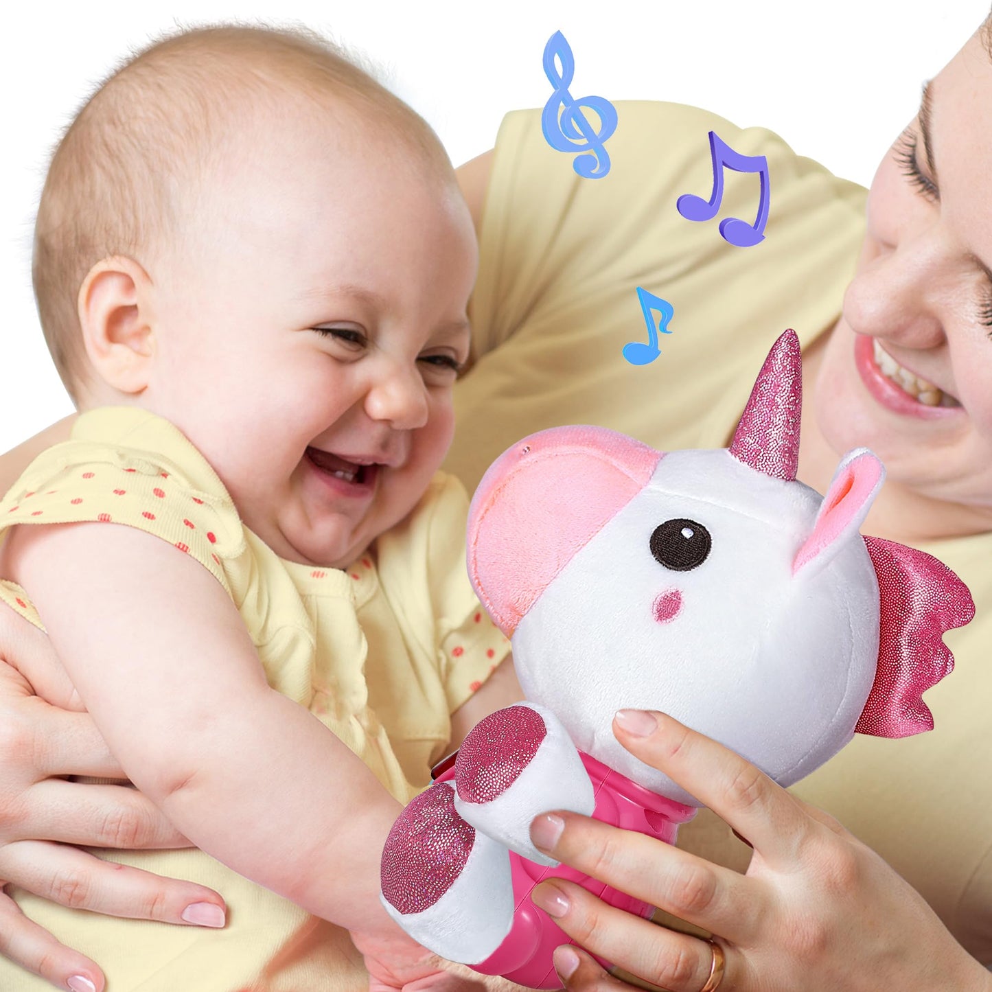 Iplay, Ilearn Baby Unicorn Musical Toys, Newborn Girls Gift, Soft Plush Stuffed Animal, Infant Light Music Time, 1St Easter Basket Birthday Shower Stuffers For 0 1 2 3 6 9 12 18 Month 1-3 Yrs Toddlers