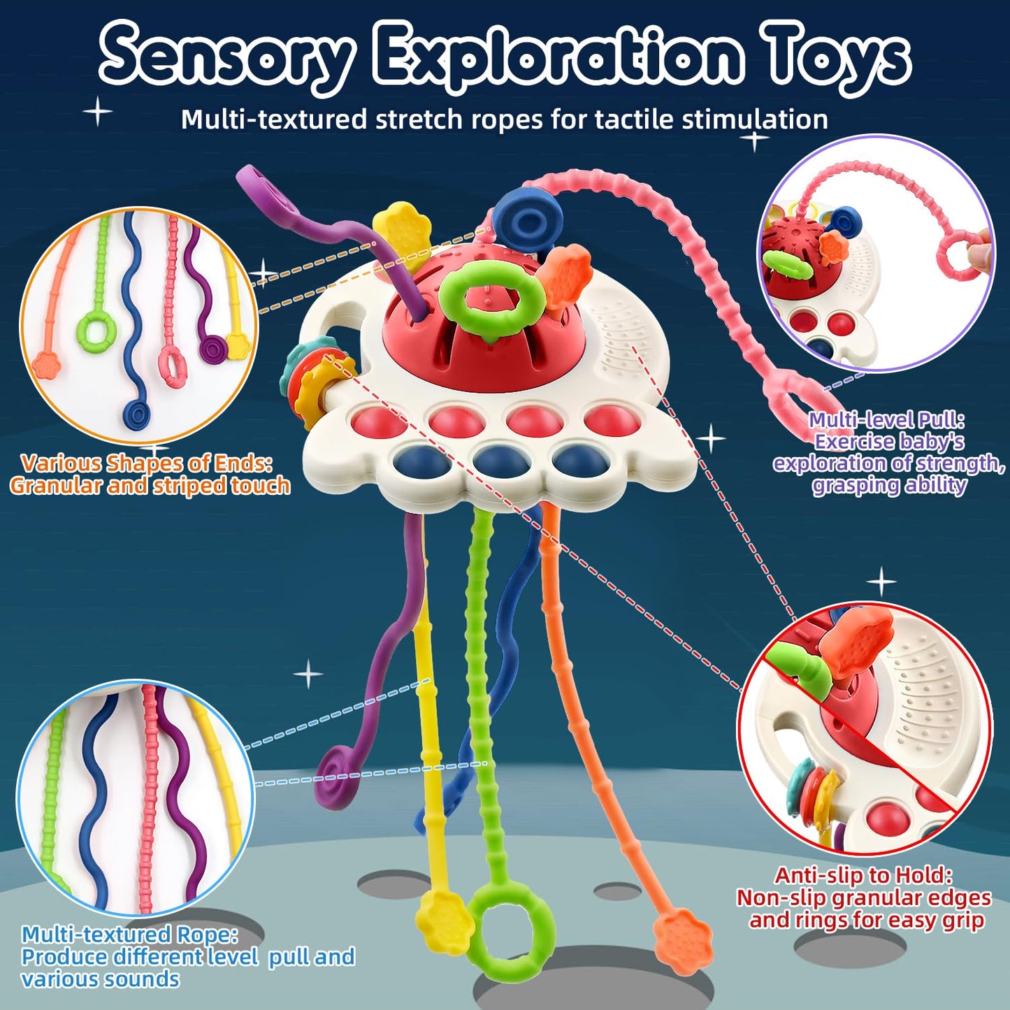 Aituitui Sensory Montessori Baby Teething Toys, Silicone Remote Control Teether Toddler Travel Toys For 3 6 9 12 Months, Educational Learning Toys For Infant Newborn Boy Girl Birthday Gifts