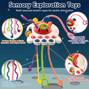 Aituitui Sensory Montessori Baby Teething Toys, Silicone Remote Control Teether Toddler Travel Toys For 3 6 9 12 Months, Educational Learning Toys For Infant Newborn Boy Girl Birthday Gifts