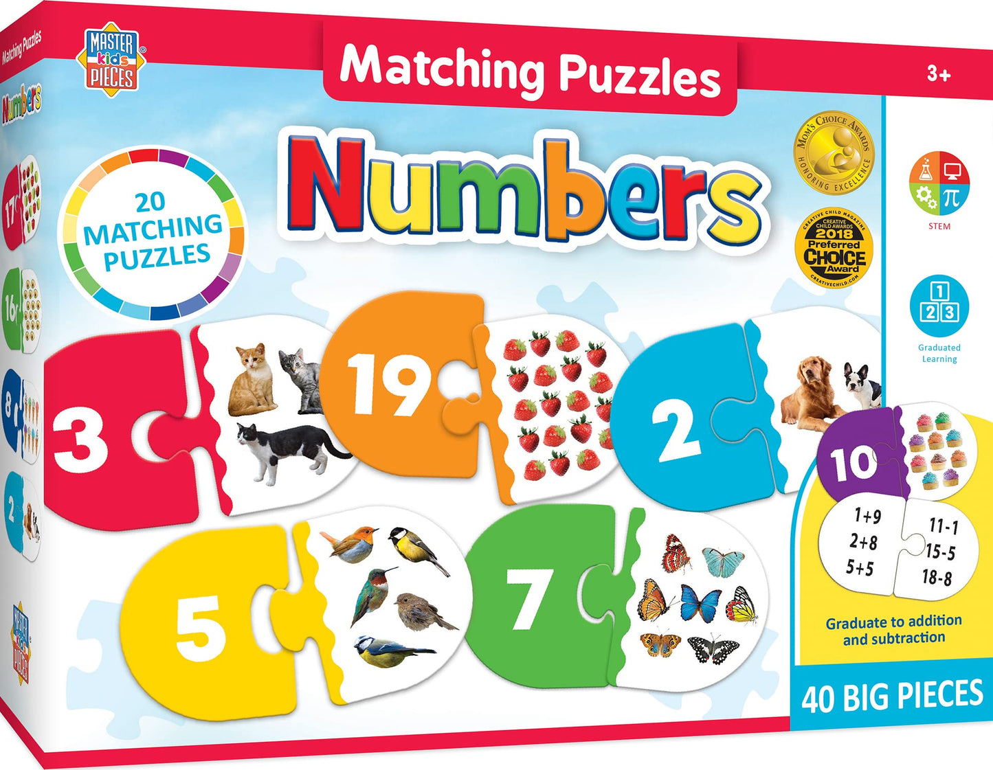 Masterpieces Kids Games - Educational Numbers Matching Puzzle - Game For Kids And Family - Laugh And Learn