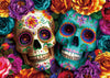 Buhah Halloween Skeleton Puzzle Horror Puzzles For Adults 1000 Pieces Colorful Flower Jigsaw Puzzles Spooky Skull Holiday Floral