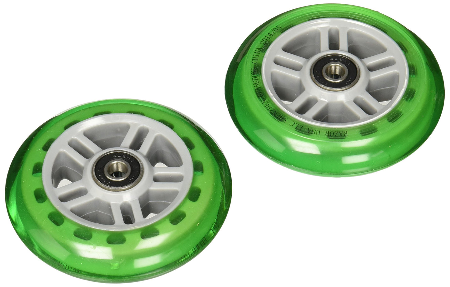Razor Scooter Replacement Wheels Set with Bearings - Green