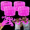Kannove Pink Glow Sticks Party Favors For Kids 24 Pcs,Led Light Up Pop Tubes For Toddlers, Neon Necklaces Bracelets Accessories,