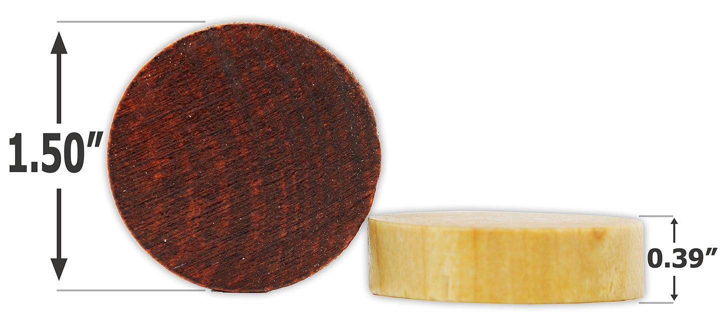 Da Vinci Wooden Backgammon And Checkers Pieces 30 Replacement Game Chips With Cloth Storage Bag (1.5 Inch)