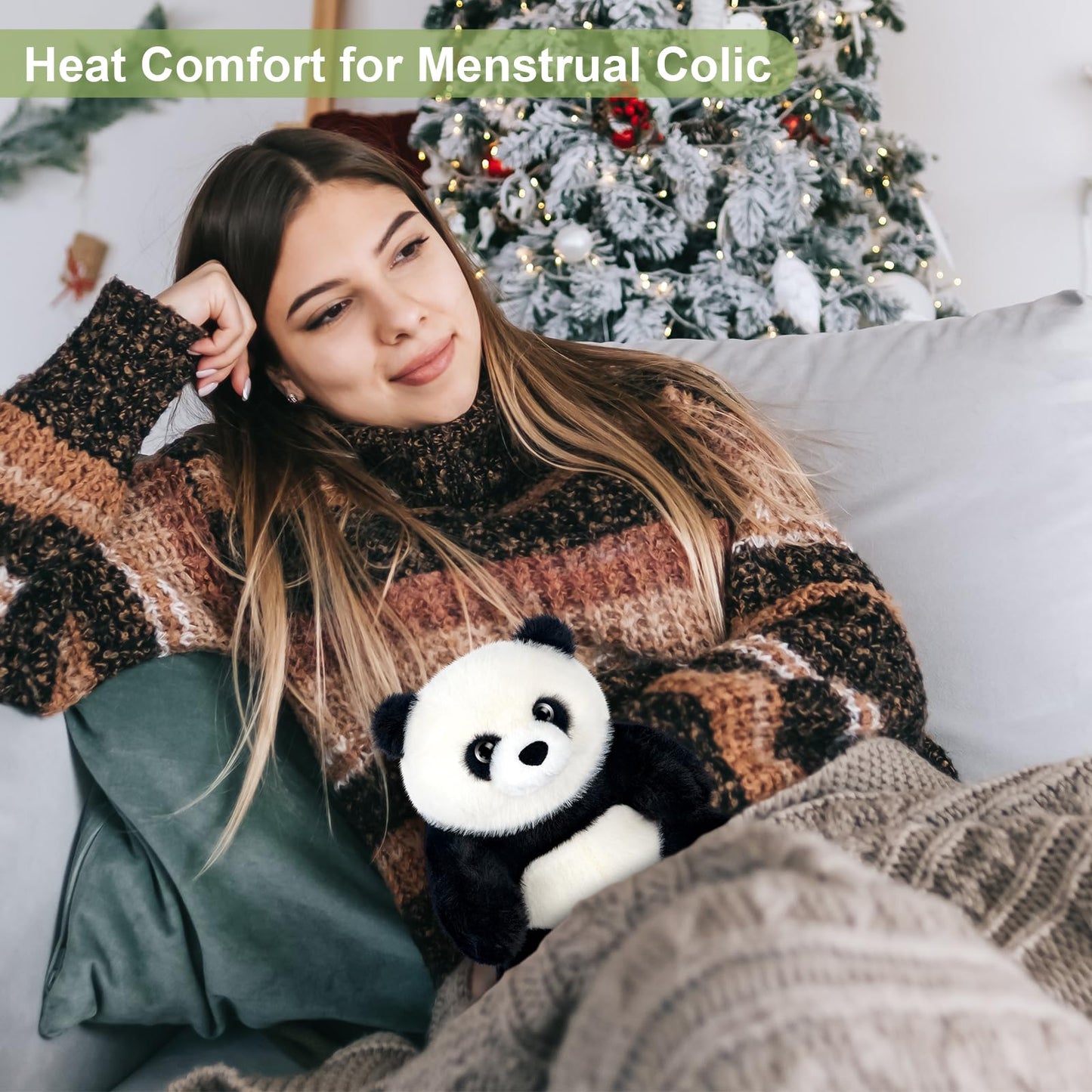 Suzzipals Heatable & Coolable Panda Stuffed Animal, Microwavable Heating Pads, Panda Plush For Companion, Lavender Panda Bear Pl