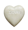 Creative Co-Op Soapstone Heart Decoration Engraved Love,White